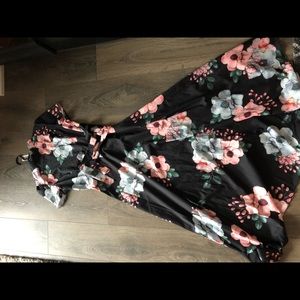 Dress: black floral